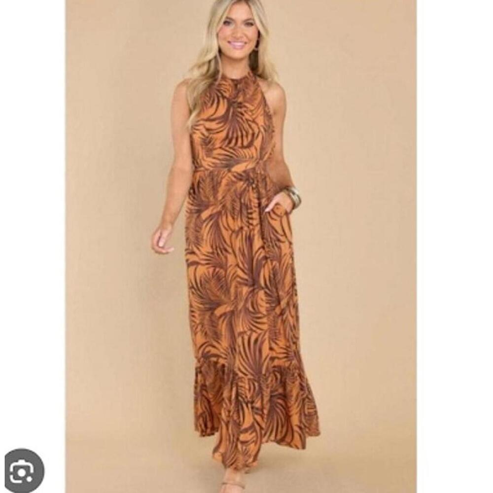 MINKPINK Tropical‎ Print Finley Halter Boho Maxi Dress - Size M